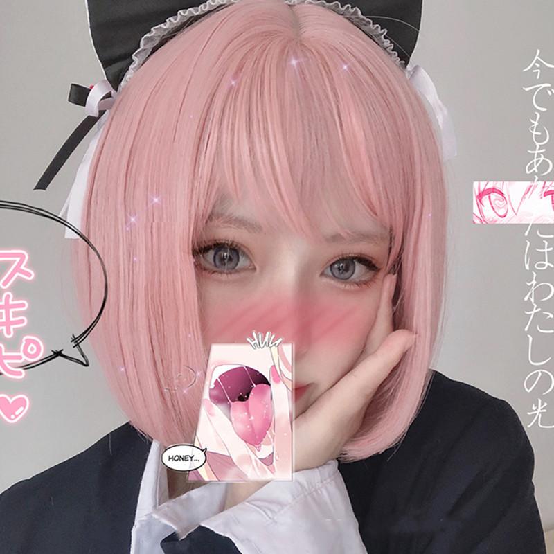 Cute pink short wig PL51094