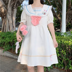 Cute bow short sleeve dress PL51379