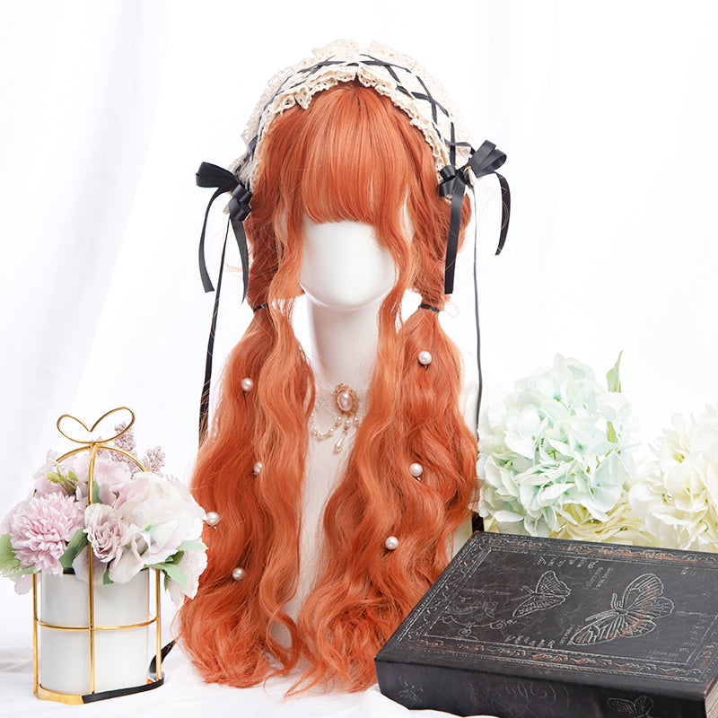 Lolita Dirty Orange Long Curly Wig  PL52541