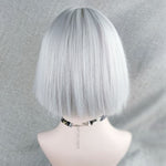 Silver white fluffy wig PL21056