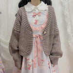Cute bow knit coat  PL21076
