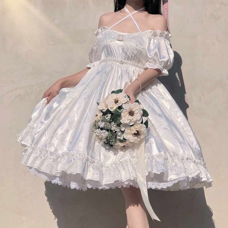 White Lolita Sling Dress PL51721