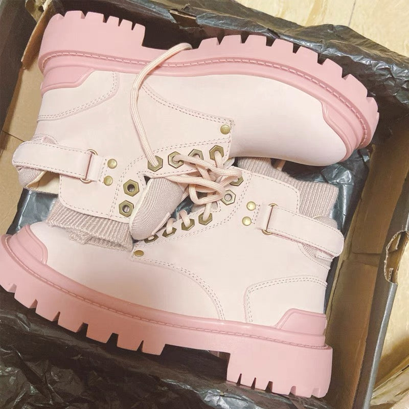 Pink short barrel Martin boots  PL52531