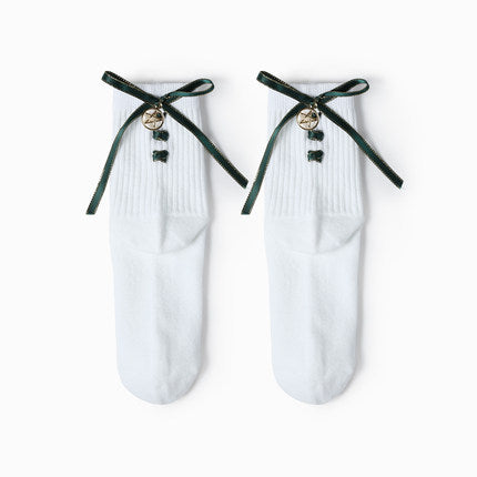 College wind bow stockings PL10226
