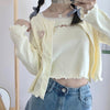Cute lace cardigan jacket + suspenders inside PL51704