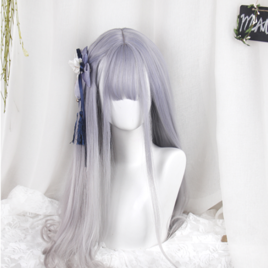 Lolita purple gray gradient wig PL20285