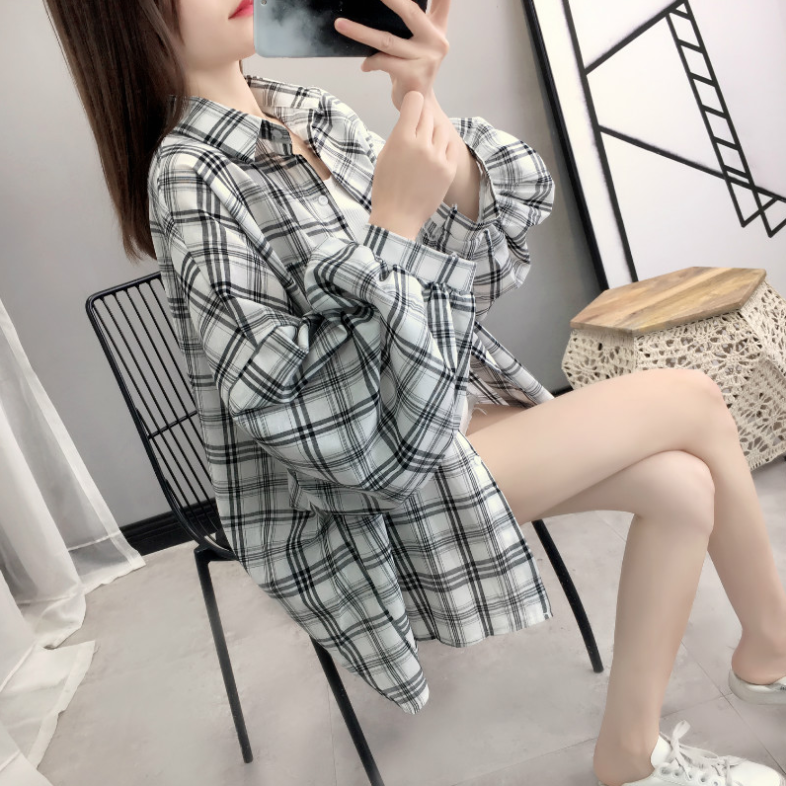 Loose plaid shirt PL20339