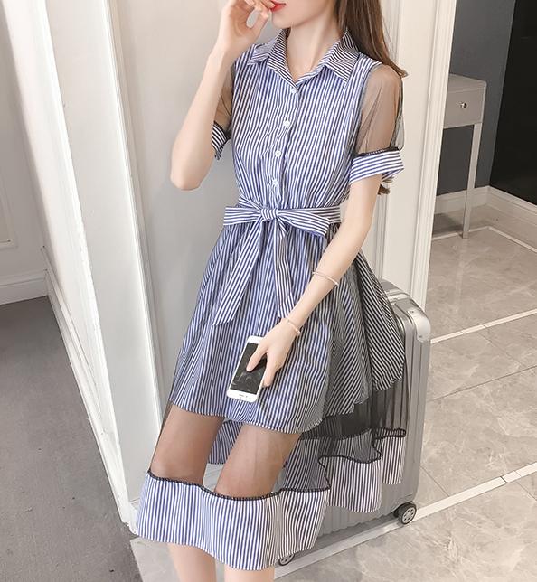 Mesh stripe dress  PL20345