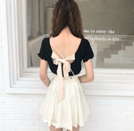 Lace-up backless short-sleeved t-shirt PL20425
