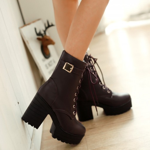 Winter plus velvet thick heel Martin boots PL20434
