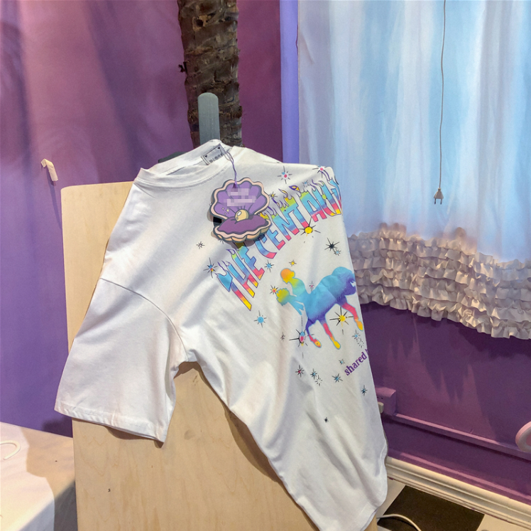 Rainbow Gradient Unicorn Short Sleeve T-Shirt PL20448