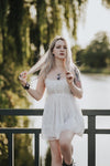 Sexy white lace harness dress  PL10063