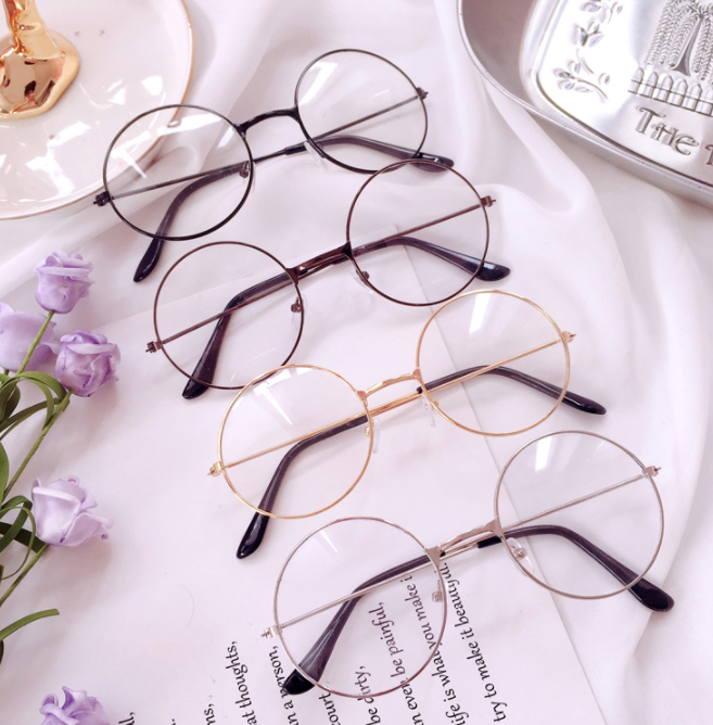 College style literary flat glasses PL21258