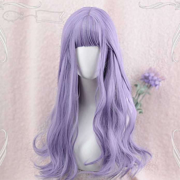 Long curly purple wig PL50198