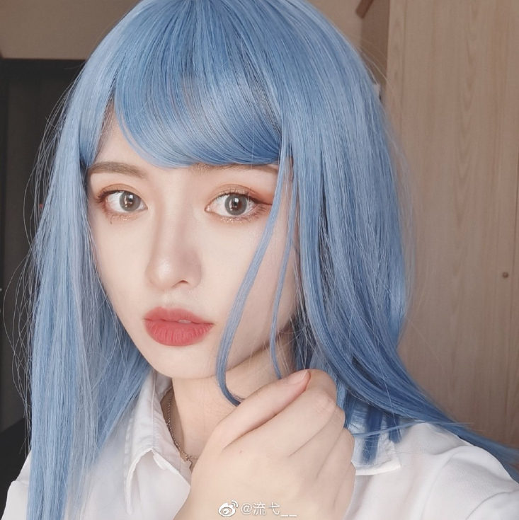 Harajuku water mist blue wig   PL50256