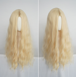 Golden long curly wig PL50344
