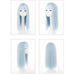 Blue long straight wig PL50492