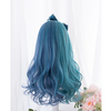Blue long curly wig PL50572