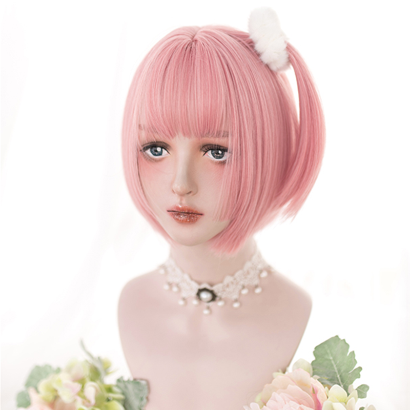 Cute pink short wig PL51094