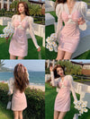 Pink pearl strap dress PL51383