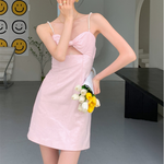 Pink pearl strap dress PL51383