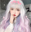 Pink blue big wavy wig PL52045