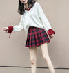 Red Plaid Pleated Skirt PL50147