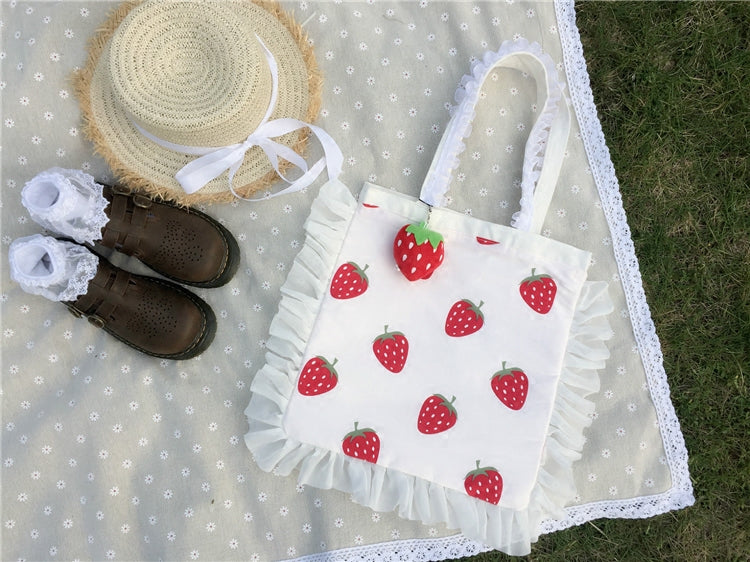 Chic strawberry canvas bag PL50295