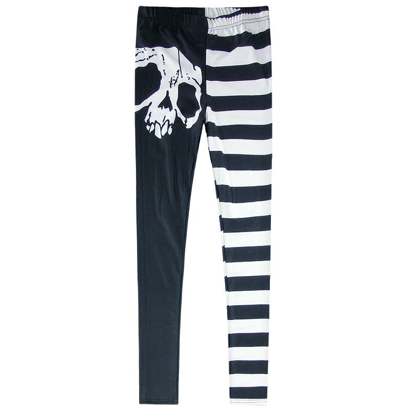 Black and white Skull Heads stitching pants PL20386