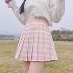 Lolita high waist plaid skirt  PL20510