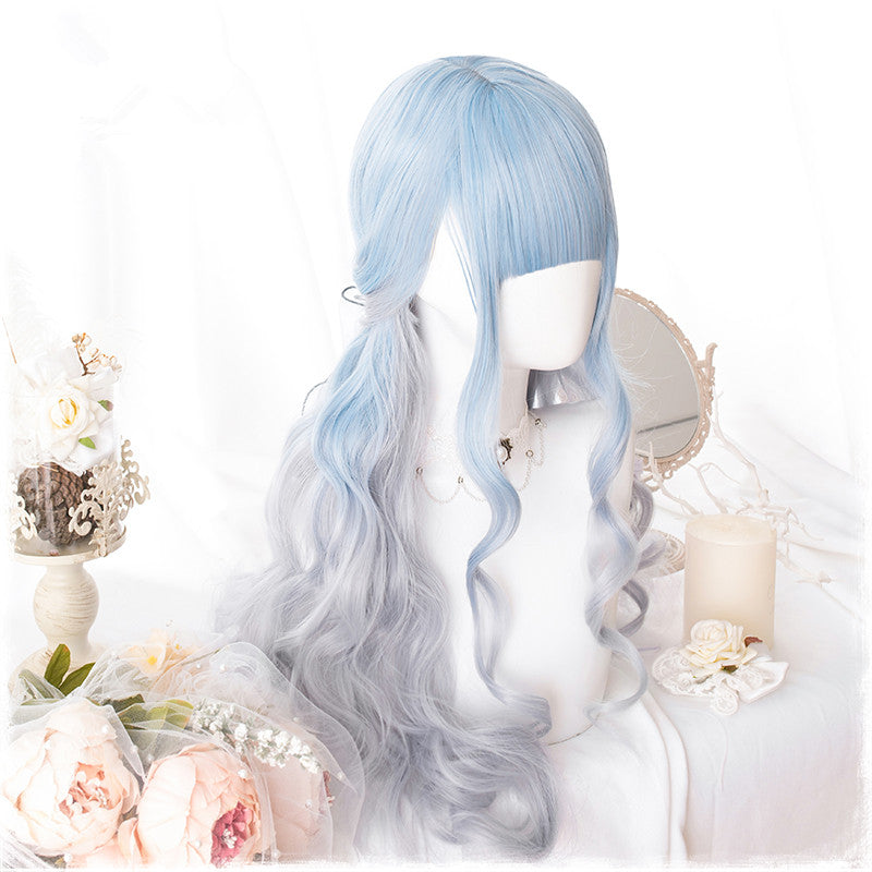 Lolita blue-gray gradient wig PL20265