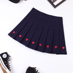 Lolita love embroidery pleated high waist skirt    PL20169