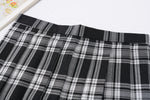 Black and white check pleated skirt PL50206
