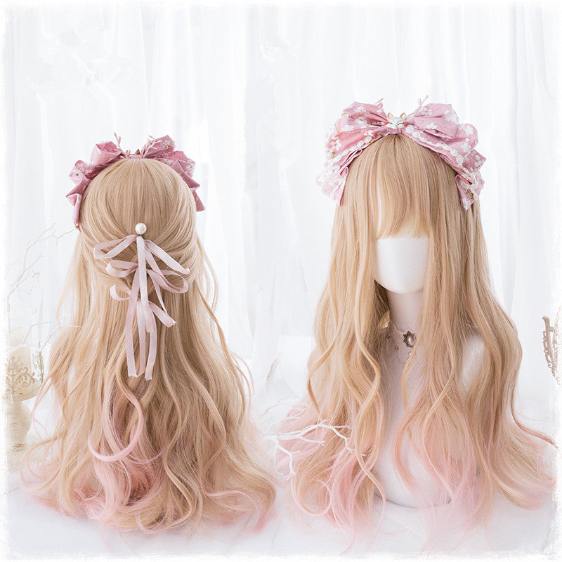 Lolita apricot pink gradient wig PL20259