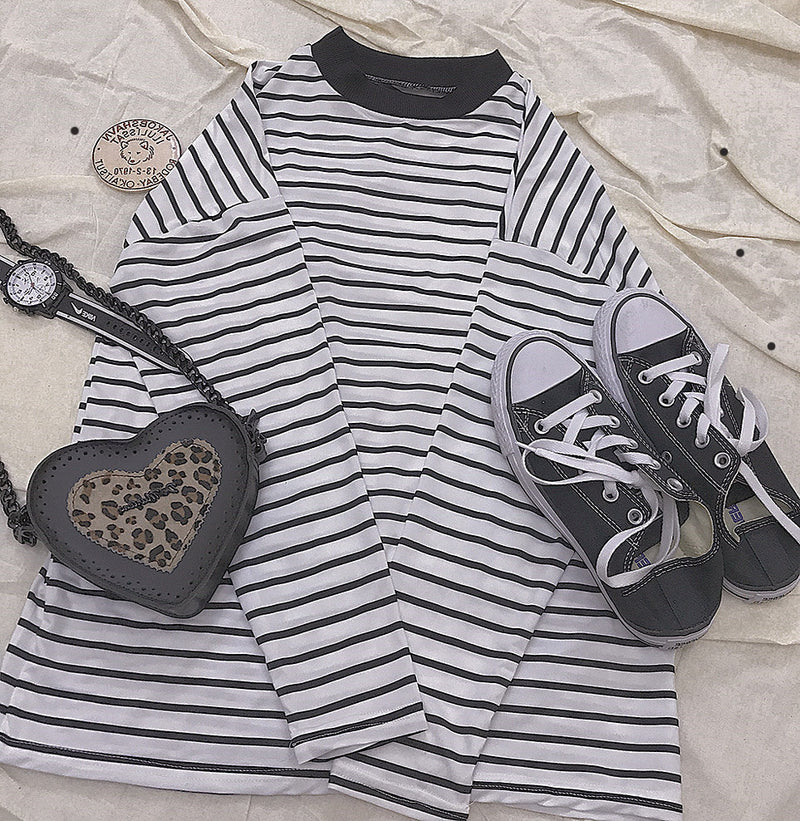 Striped long sleeve bottoming shirt PL21123
