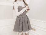 black and white check suspender skirt  PL52646