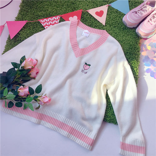 Fruit embroidery sweater PL50966