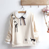 Lace-up cat loose plus velvet sweater + shirt PL20373