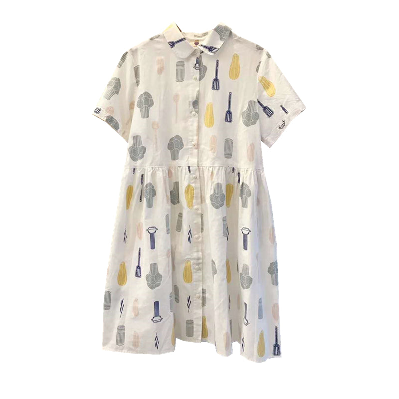 Harajuku Printed Loose Short Sleeve Dress PL51400