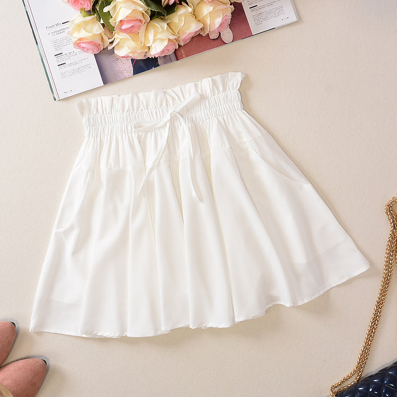 Lolita pleated half-length elastic skirt      PL20142