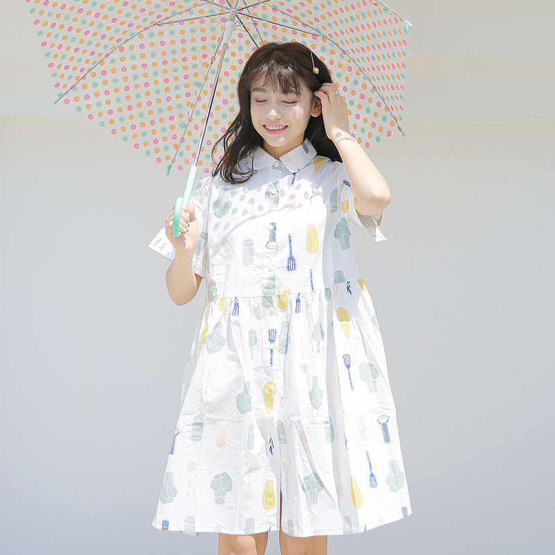 Harajuku Printed Loose Short Sleeve Dress PL51400