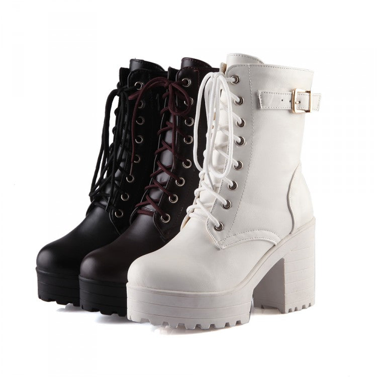 Winter plus velvet thick heel Martin boots PL20434
