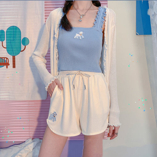 lamb embroidered shorts   PL52222