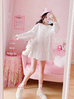 white cardigan dress  PL52499
