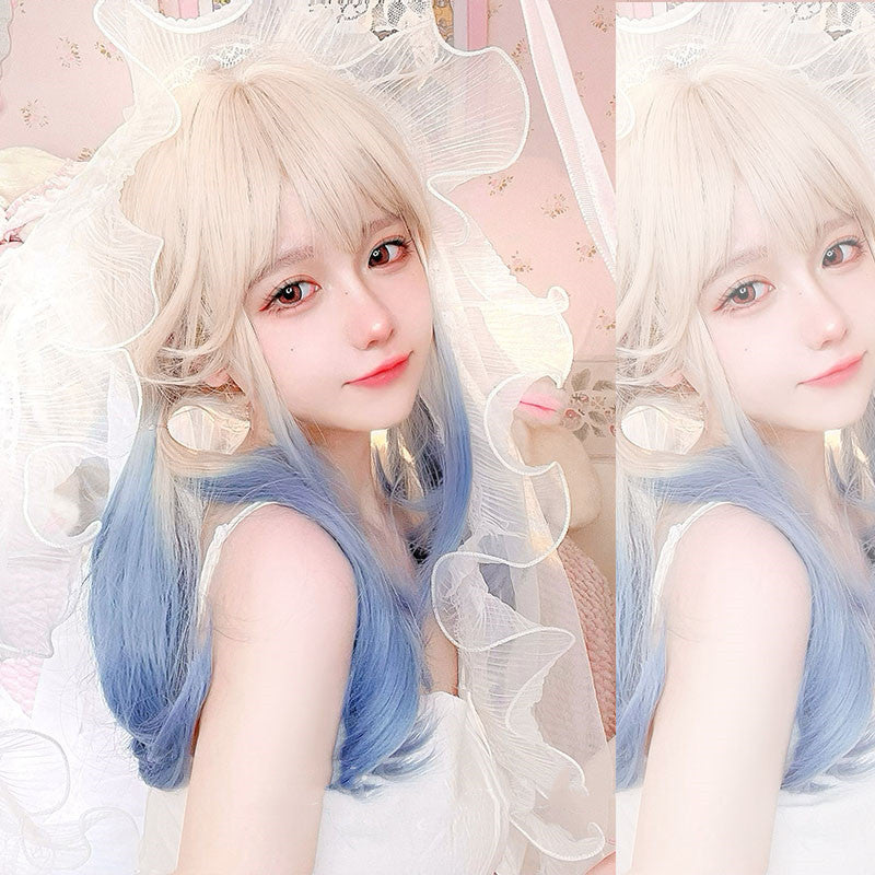 Harajuku gradient long curly wig  PL52414