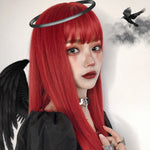 red long straight wig  PL52619