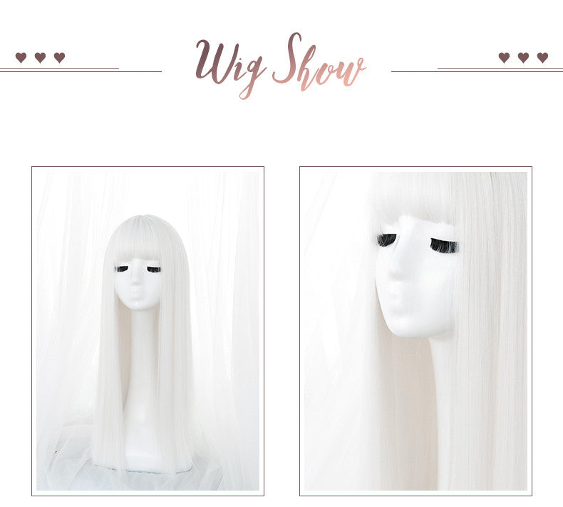 White Long Straight Hair Wig  PL52586
